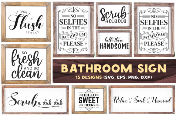 Bathroom Sign Bundle: Graphics and Crafts