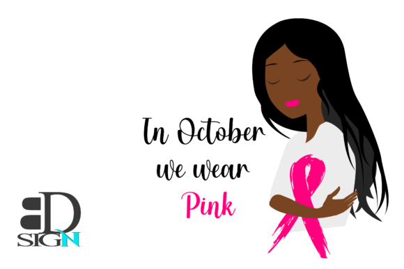 Black Beauty with a Pink Ribbon Graphics and Crafts