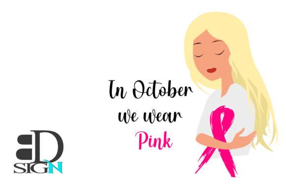 Blonde Girl with a Bow - We Wear Pink Graphics and Crafts