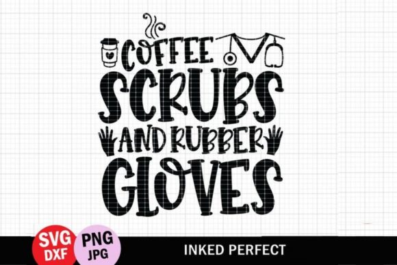 Coffee Scrub Rubber Gloves Graphics for Crafts