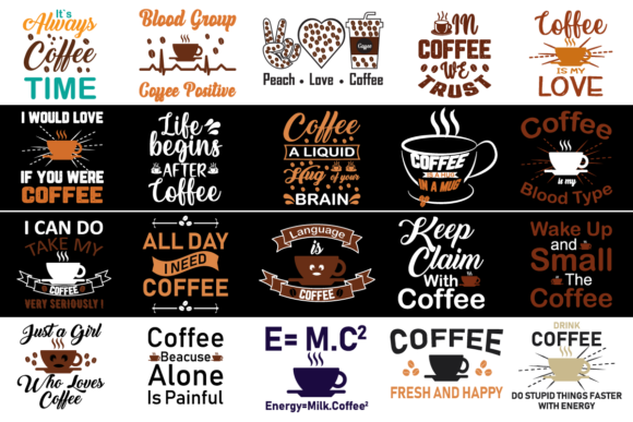 Coffee Sublimation Bundle 20 Designs