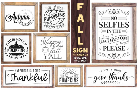 Fall Sign Graphics for Crafts & Small Business